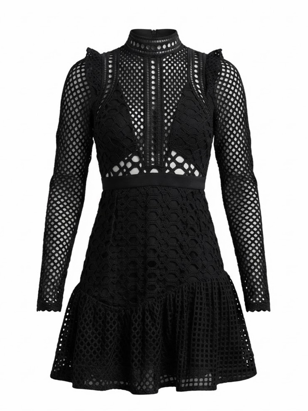 Self-Portrait Hall Lace Mini Dress in Black-NWOT $558